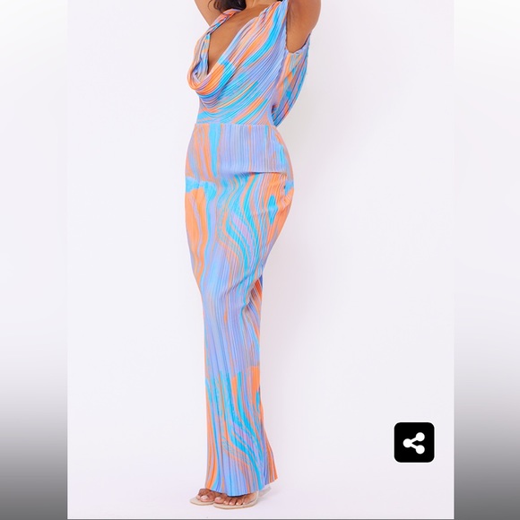 New! PYT Abstract Dress.💙🧡💙 - Picture 3 of 4